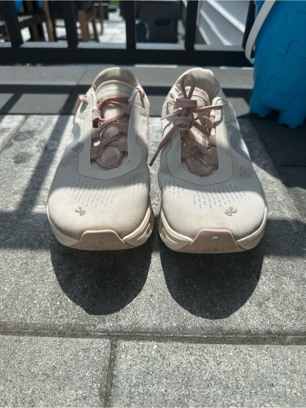 On Running Beige and Pink Women's Sneakers